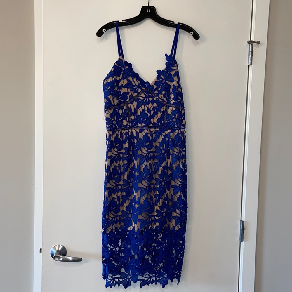 Love…Ady Blue/Nude Midi Dress